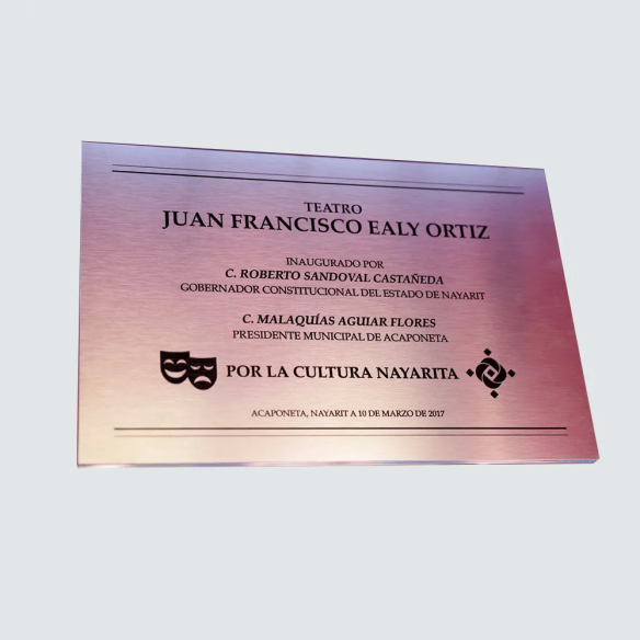 Placa de acero grabada con láser personalizada | 6 medidas