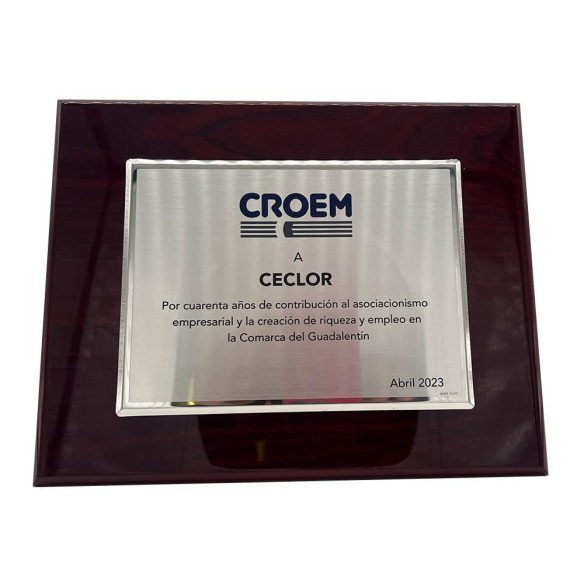 Placa homenaje baño de plata a todo color | Con estuche