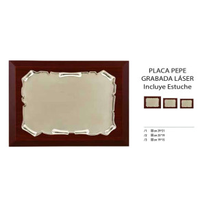 Placa homenaje Pepe grabada con láser | Con estuche 2