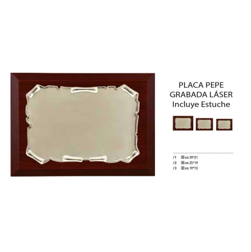 Placa homenaje Pepe grabada con láser | Con estuche