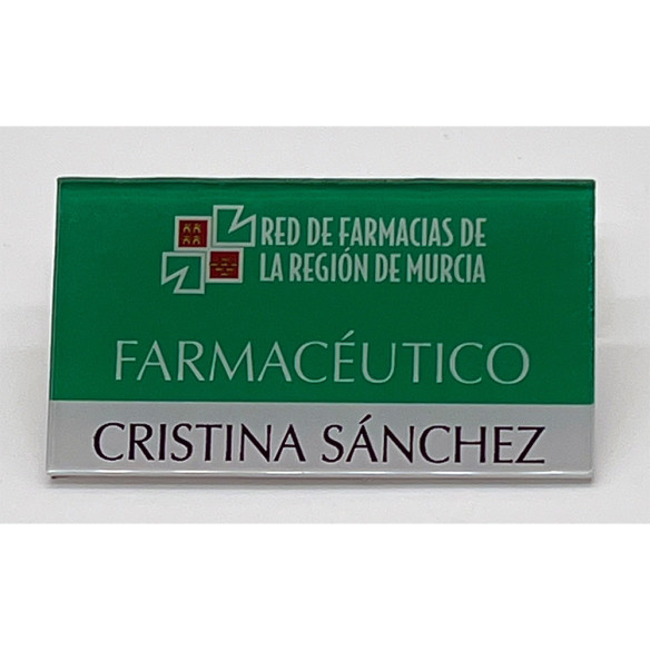 Placa de solapa de metacrilato con imán | Identificador